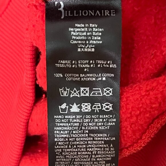 Billionaire Italian Couture | Red Logo Crew Neck Sweatshirt - Picture 8 of 9